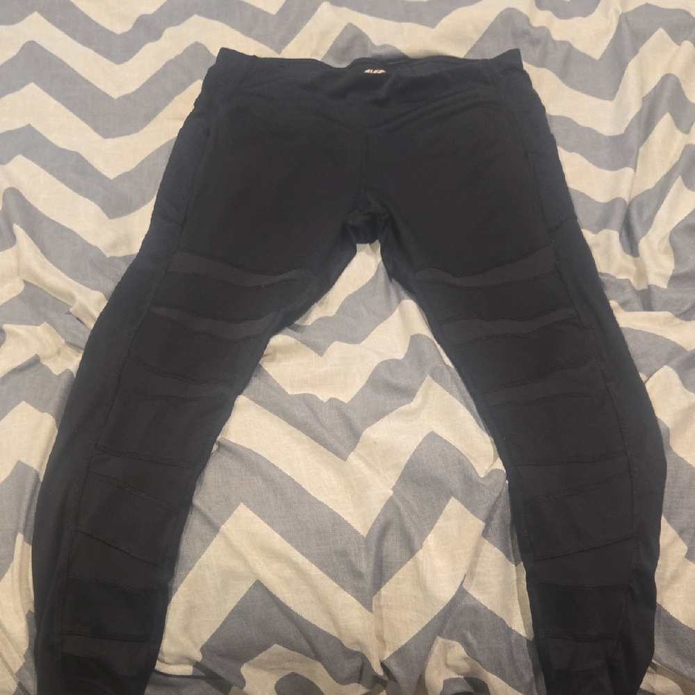 Avia Black Leggings with Subtle Mesh Texture